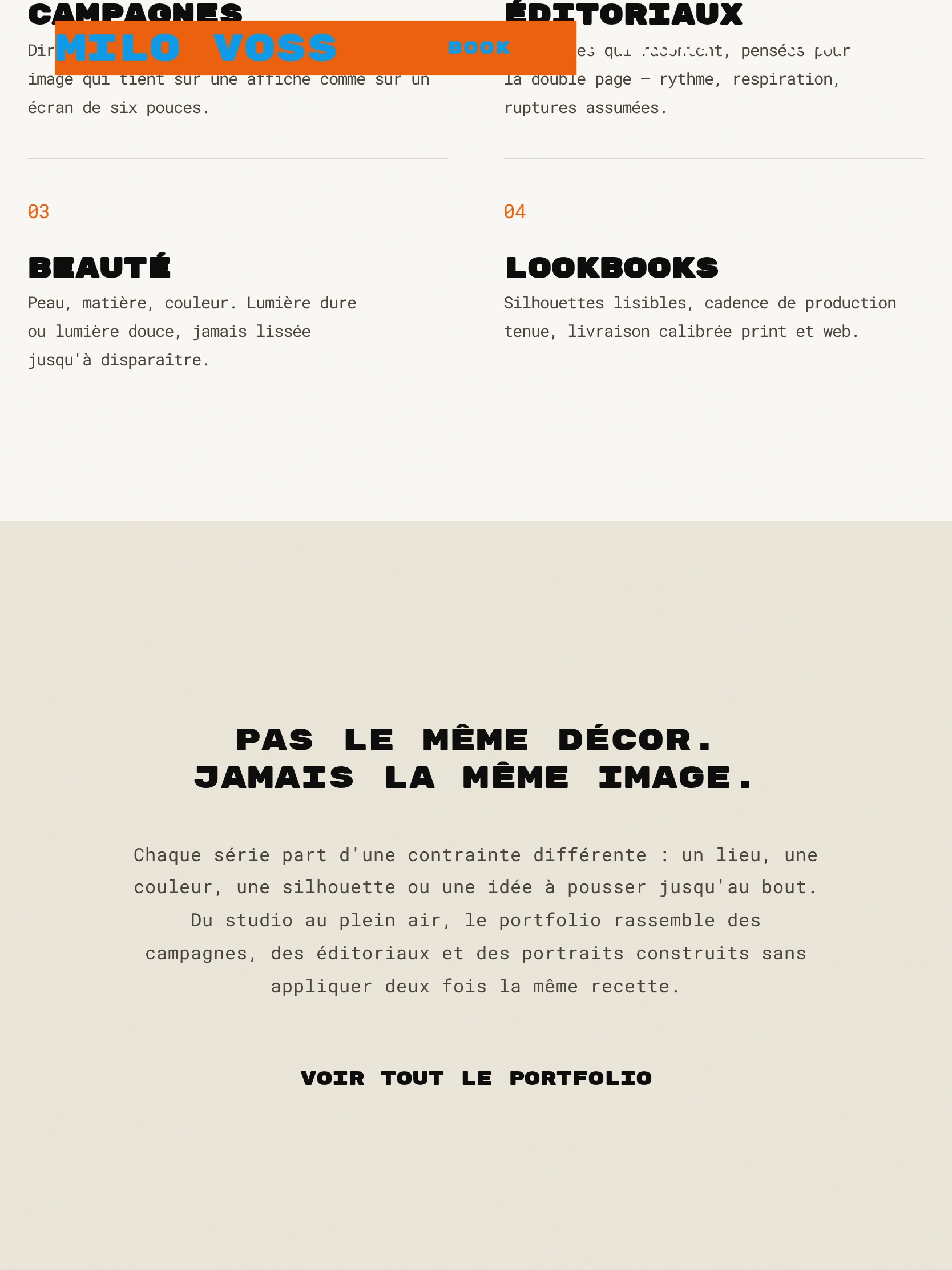 Milo Voss — PAS LE MÊME DÉCOR. JAMAIS LA MÊME IMAGE. (tablette)
