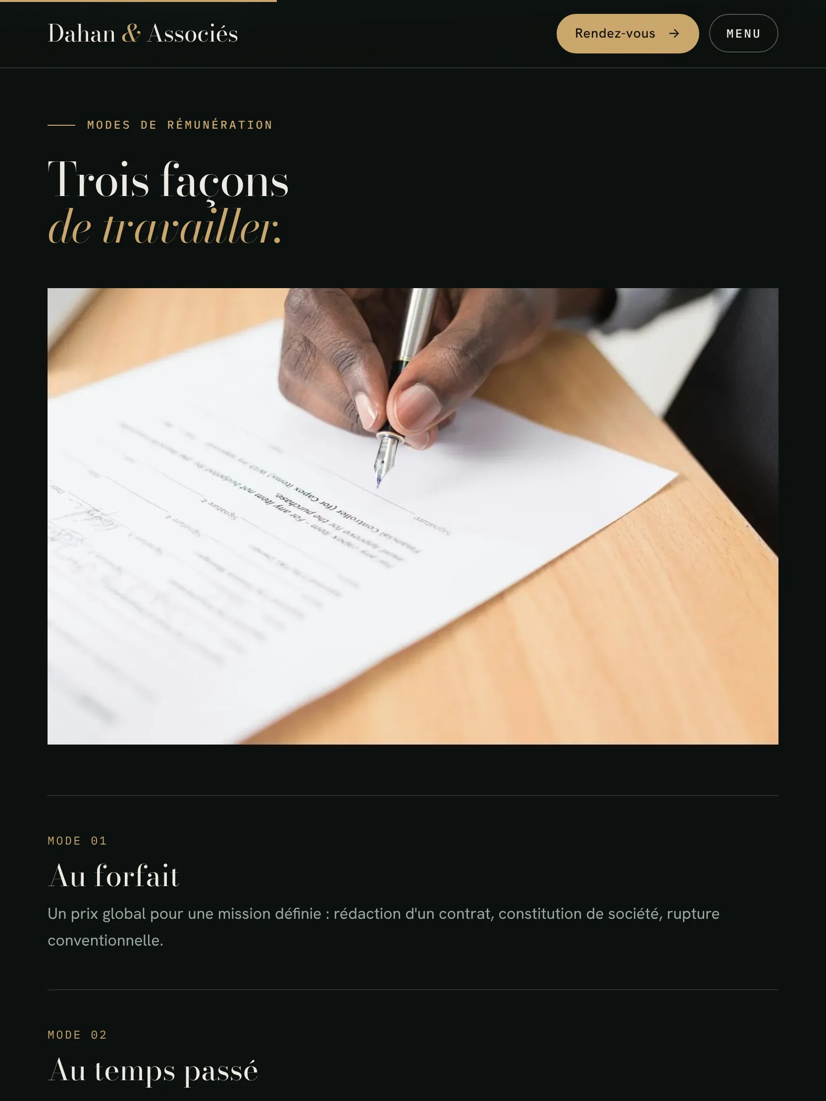 Dahan & Associés — Les honoraires (tablette)