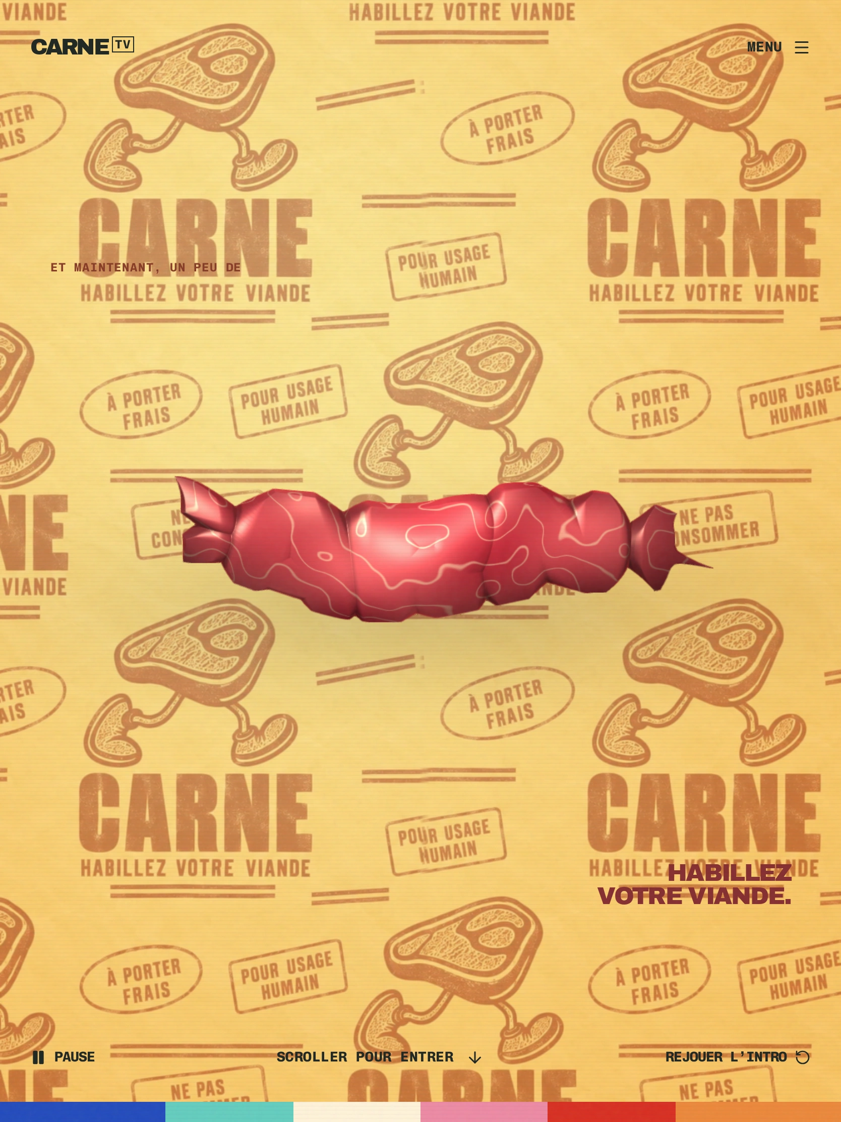 CARNE — Haut de la page d'accueil (tablette)