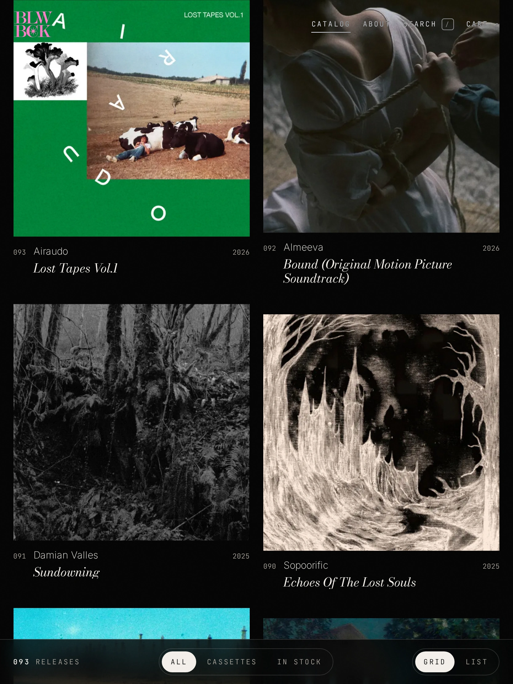 BLWBCK — Le catalogue (tablette)