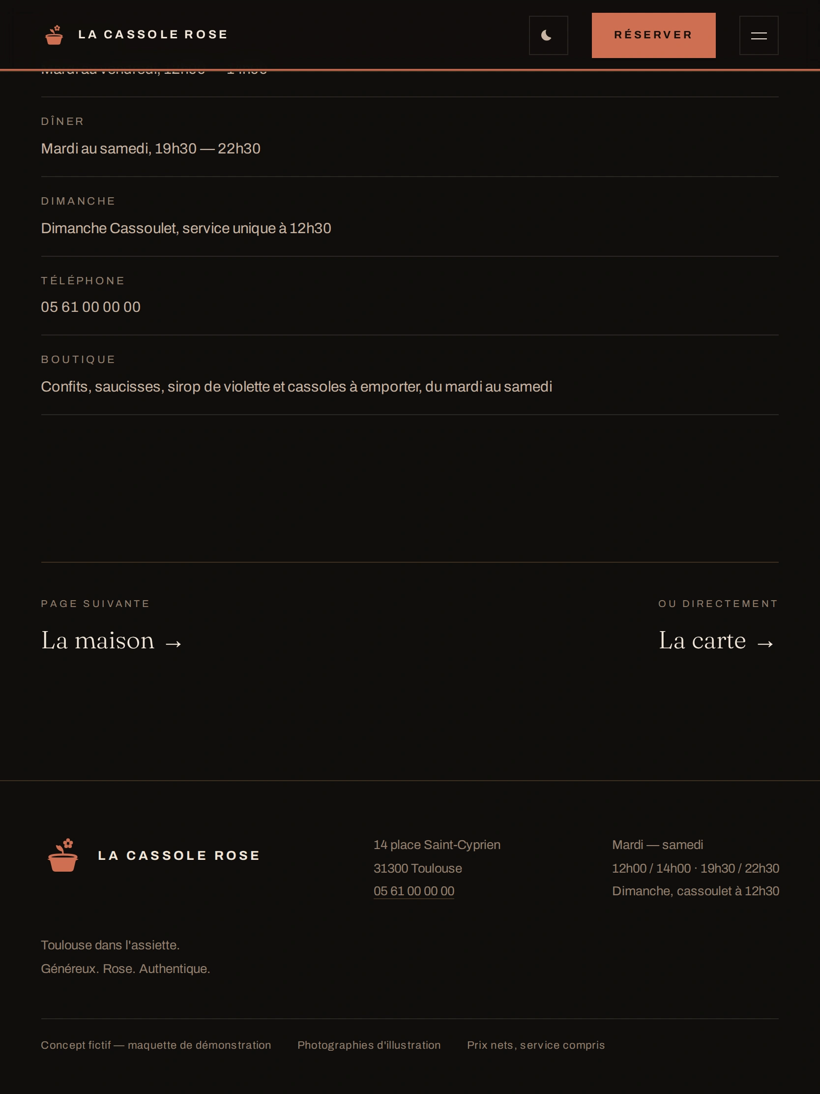 La Cassole Rose — Pied de page (tablette)