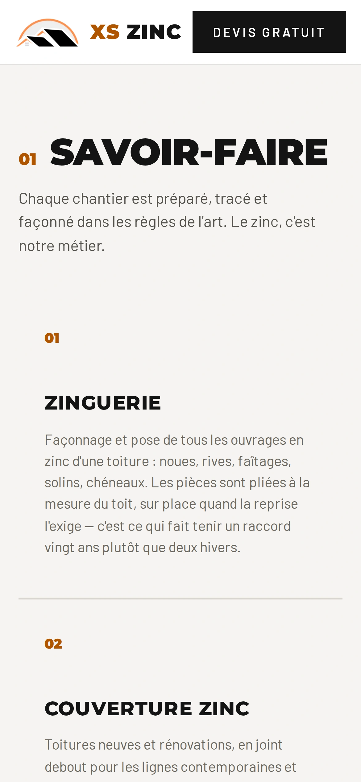 XS Zinc — Savoir-faire (téléphone)