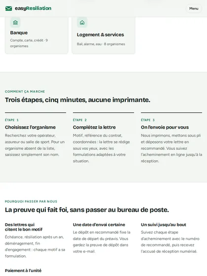 easyResiliation — vue 2 en tablette
