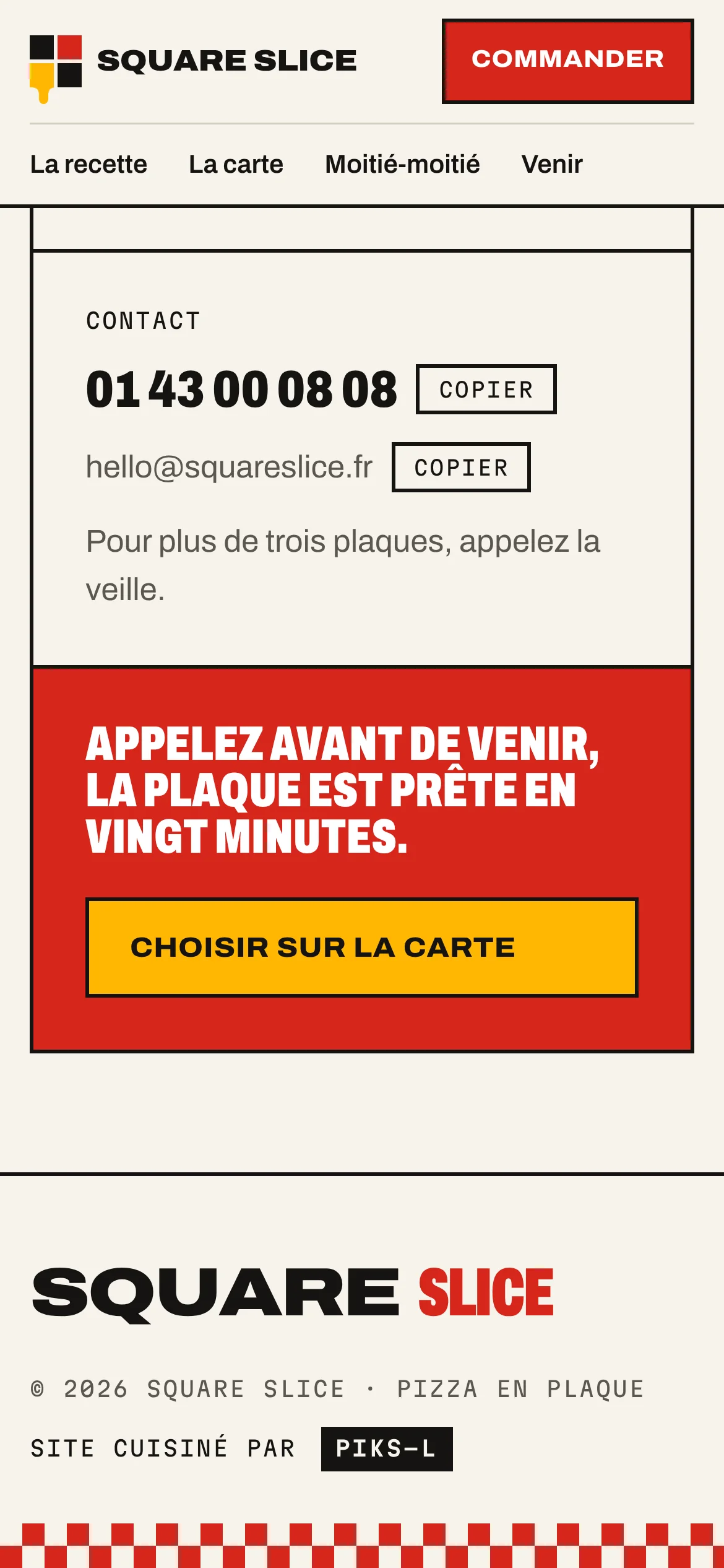 Square Slice — Pied de page (téléphone)