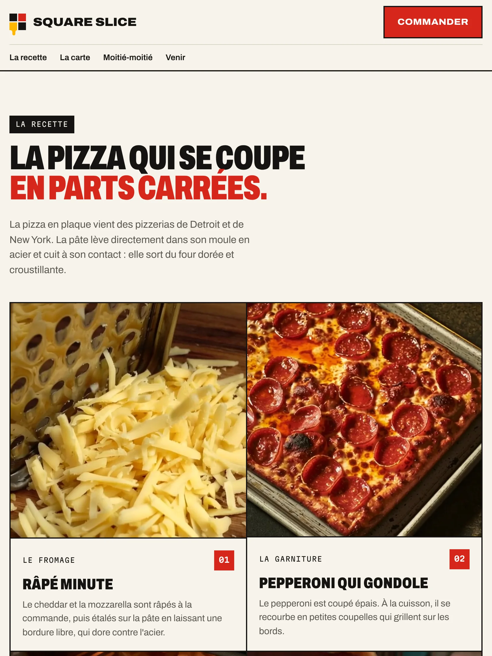 Square Slice — La recette en quatre étapes (tablette)
