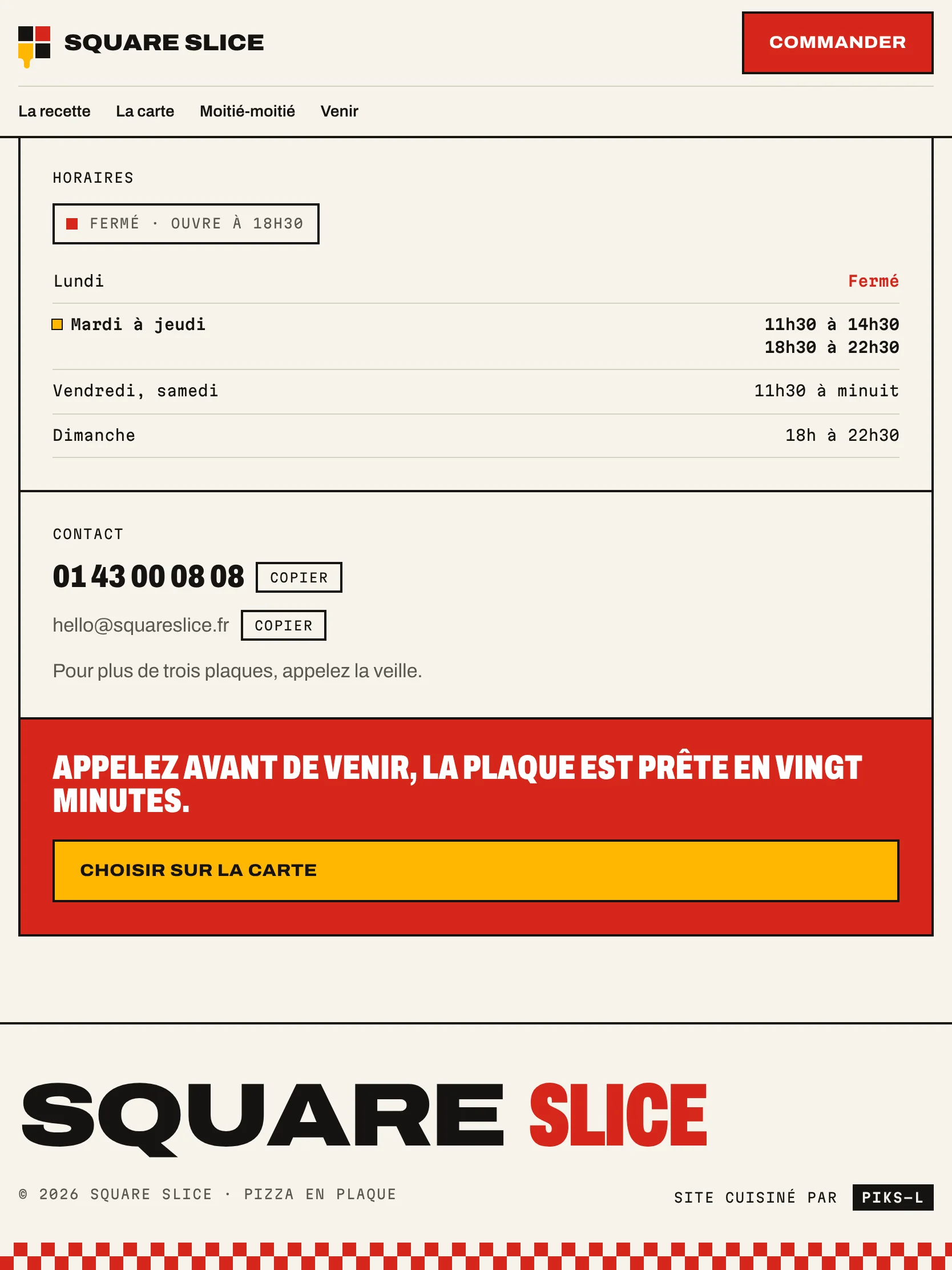 Square Slice — Pied de page (tablette)