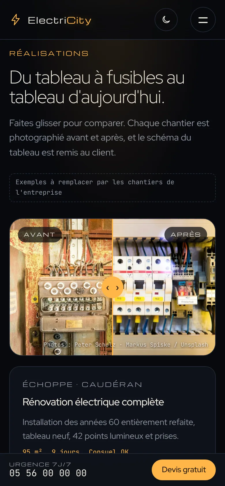 ElectriCity — Le comparateur avant / après (téléphone)