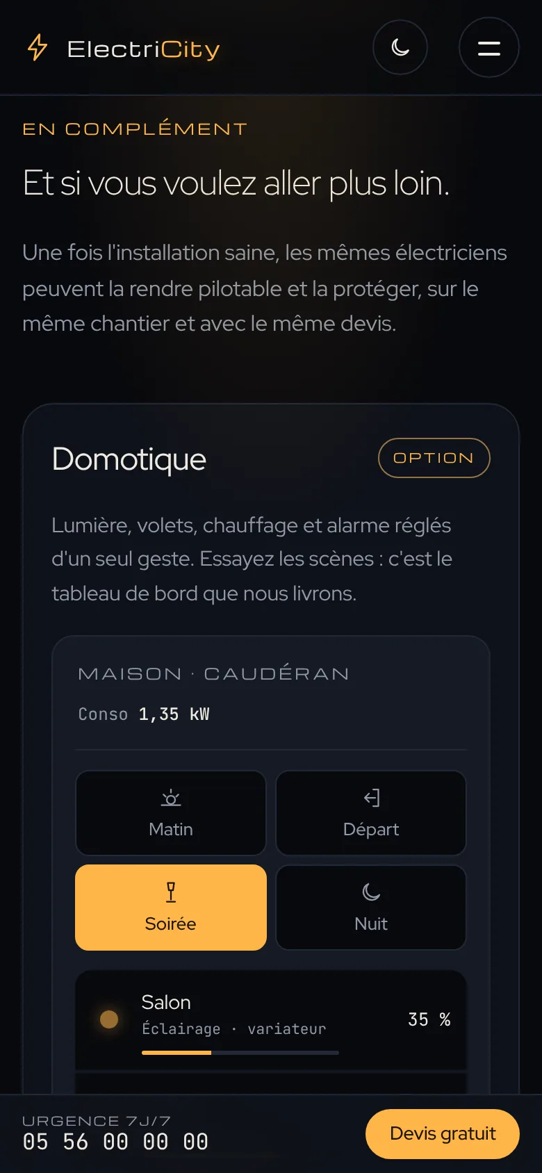 ElectriCity — Les options : domotique et alarme (téléphone)