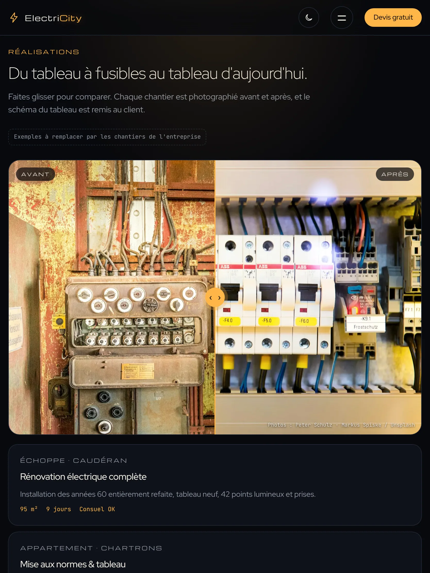 ElectriCity — Le comparateur avant / après (tablette)
