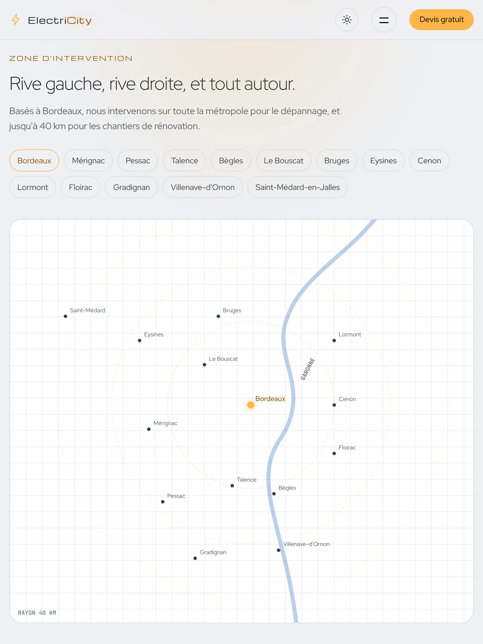 ElectriCity — La version claire, au choix du visiteur (tablette)