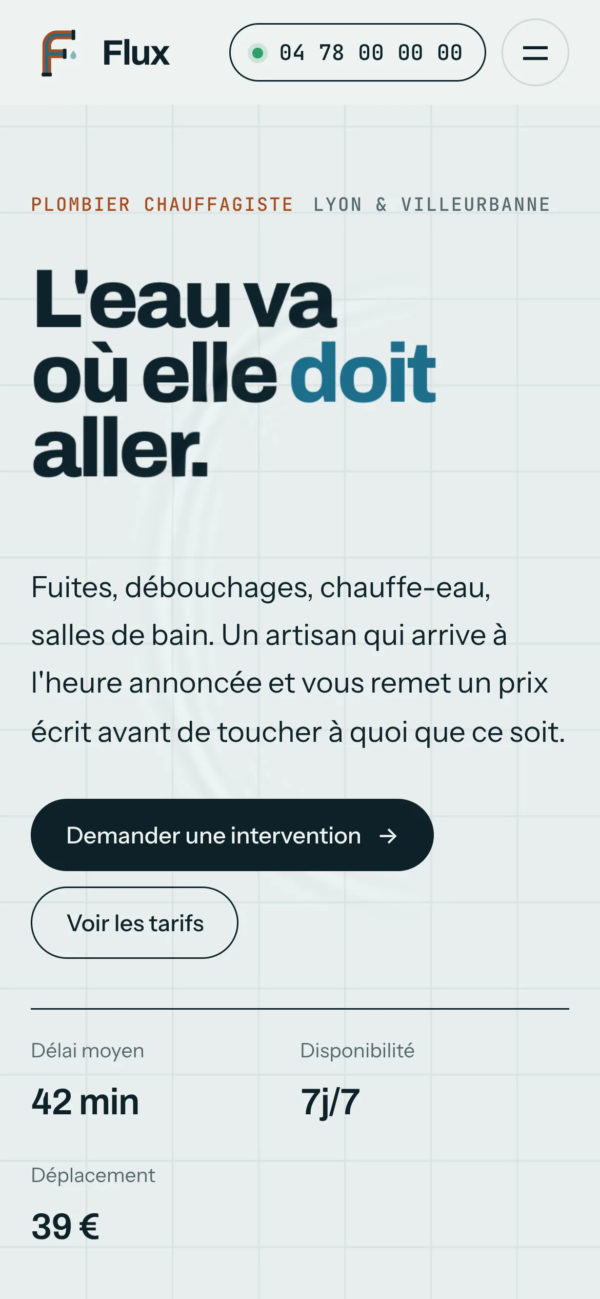 Flux Plomberie — Le bassin du héros (téléphone)