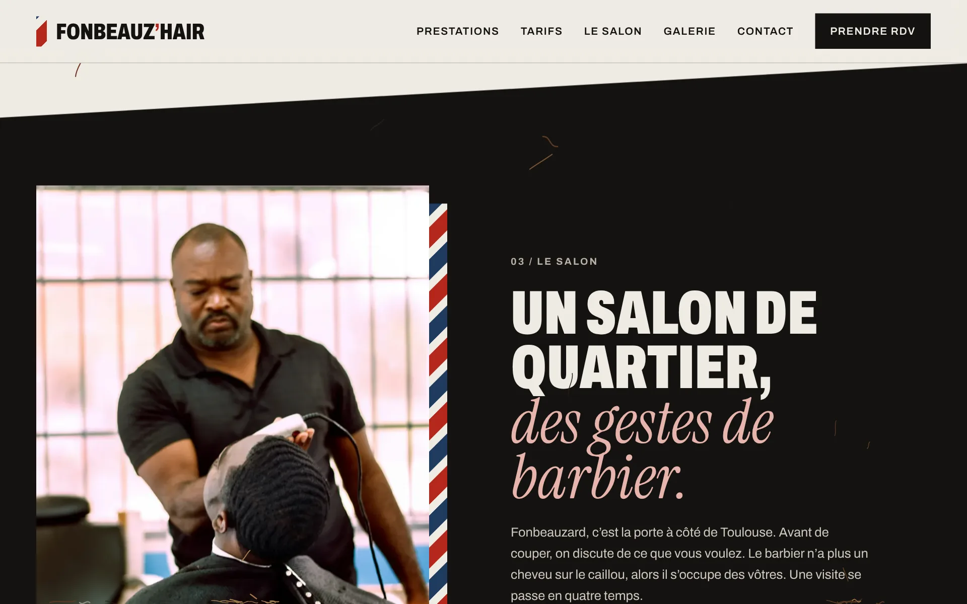 Fonbeauz’Hair — Le salon et son barbier (écran)