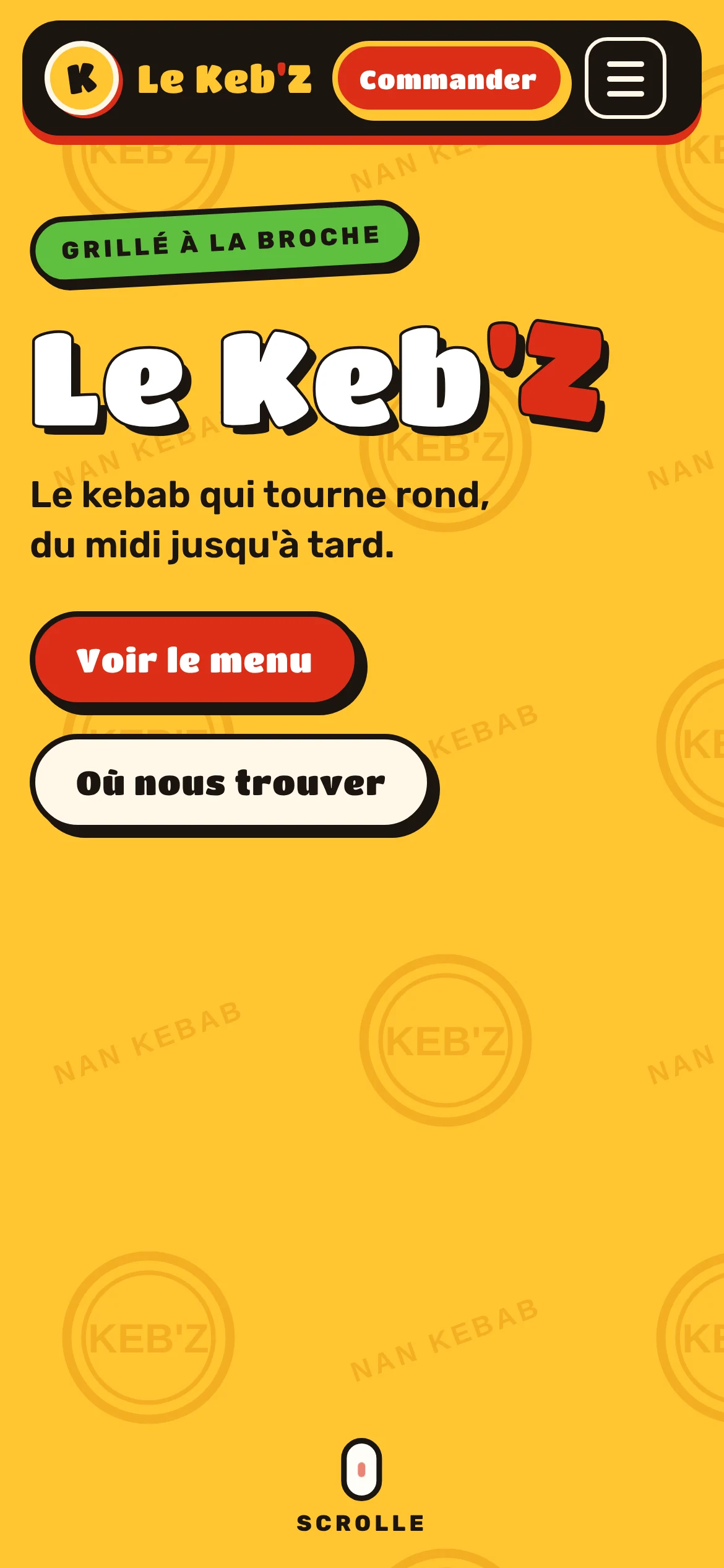 Le Keb'Z — Premier affichage (téléphone)