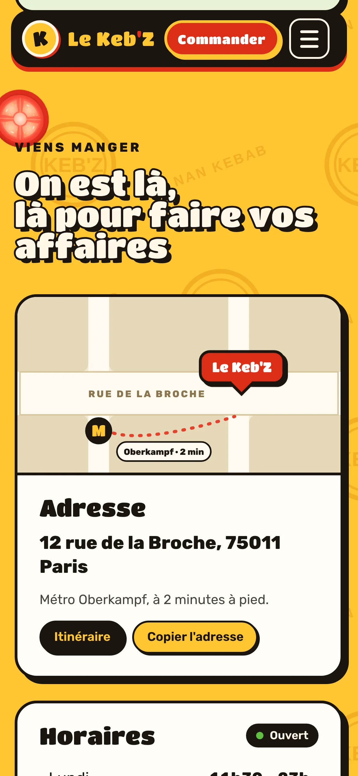 Le Keb'Z — Infos, horaires, commande (téléphone)