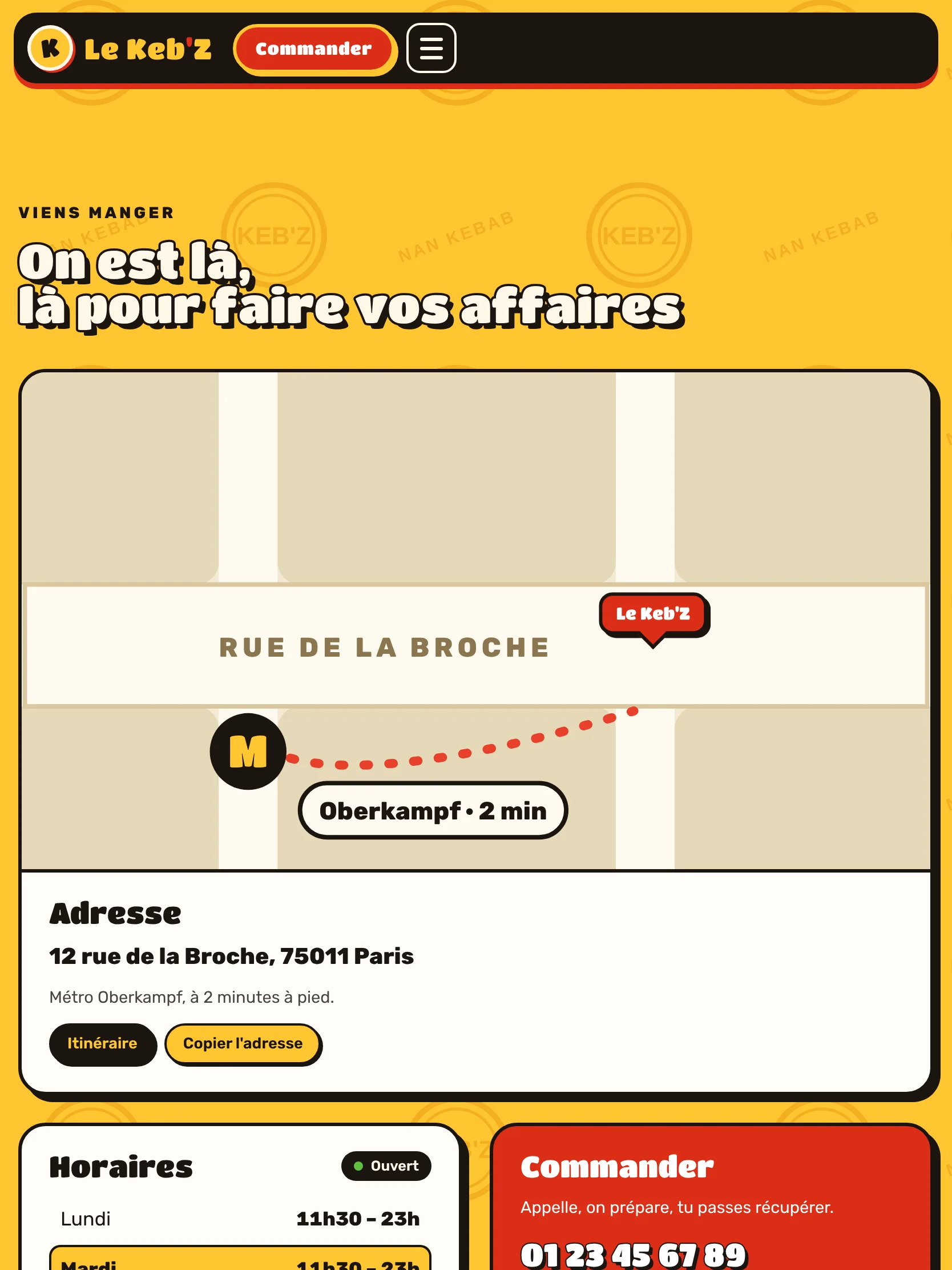 Le Keb'Z — Infos, horaires, commande (tablette)