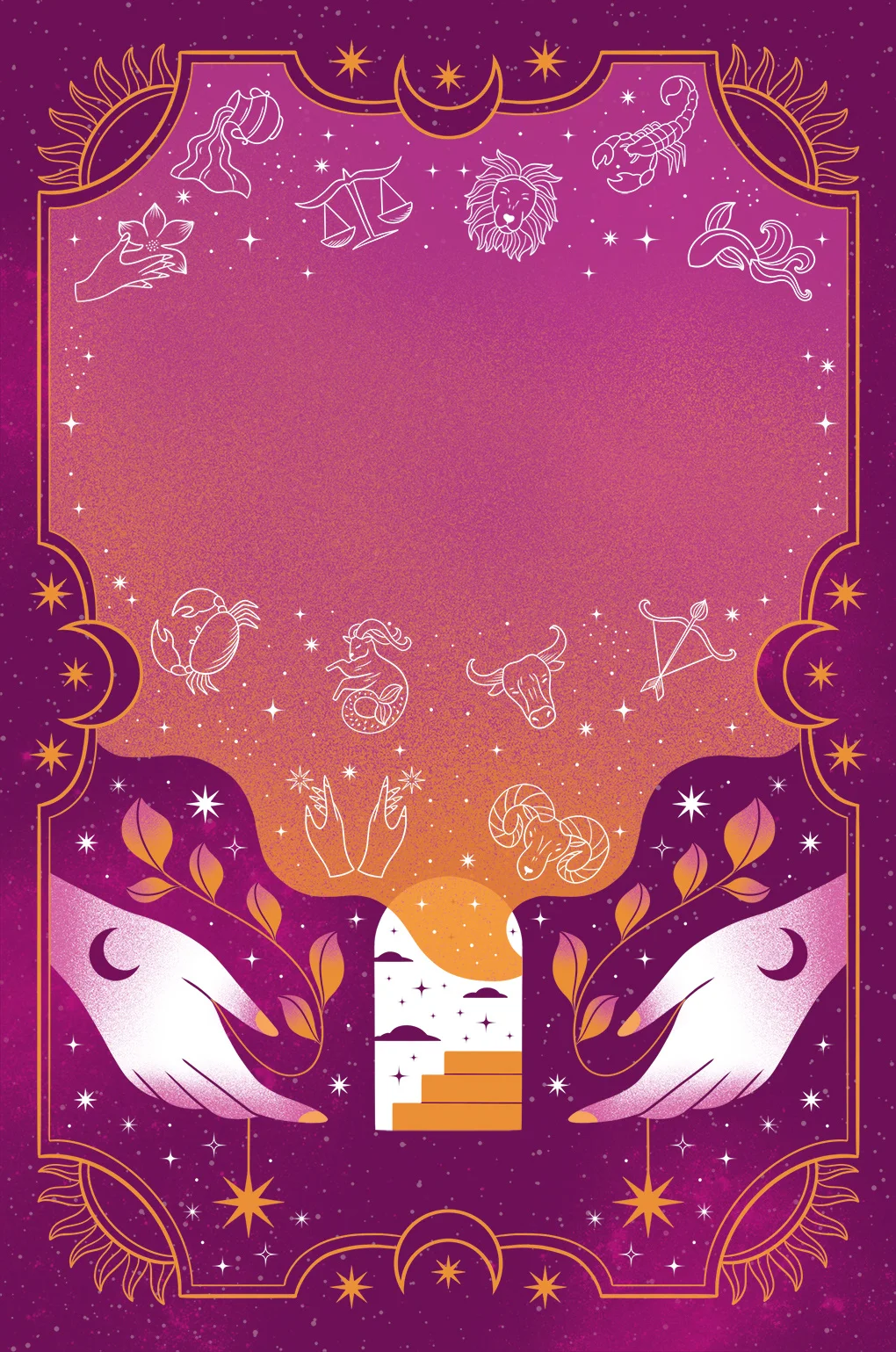 Illustration complémentaire du coffret La Thé Box, avec signes et fleurs