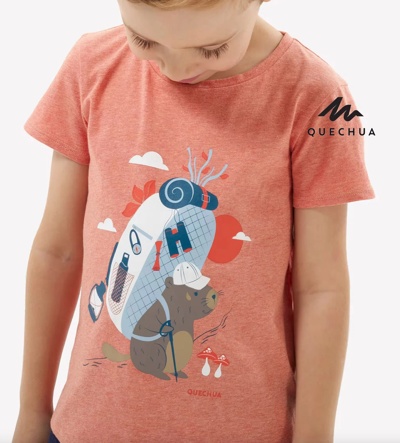 Détail du motif du t-shirt Quechua dans sa première coloration